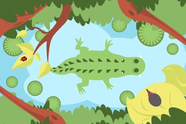 alligator, crocodile, nature, animal, jungle, river, drawing