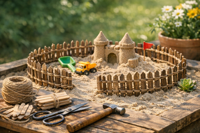 Baut euren eigenen Mini-Gartenzaun (perfekt fürs Sandkasten-Königreich!)